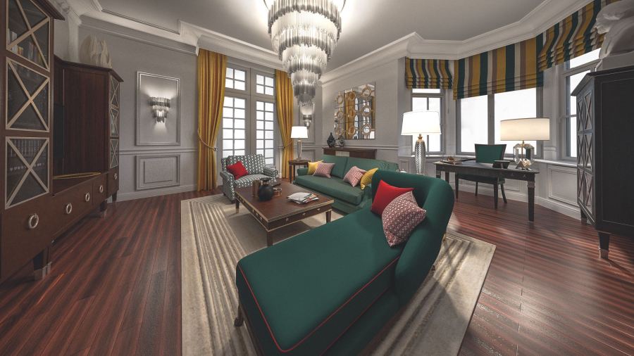 Szalon látványterv. Render: Rideg Marcell