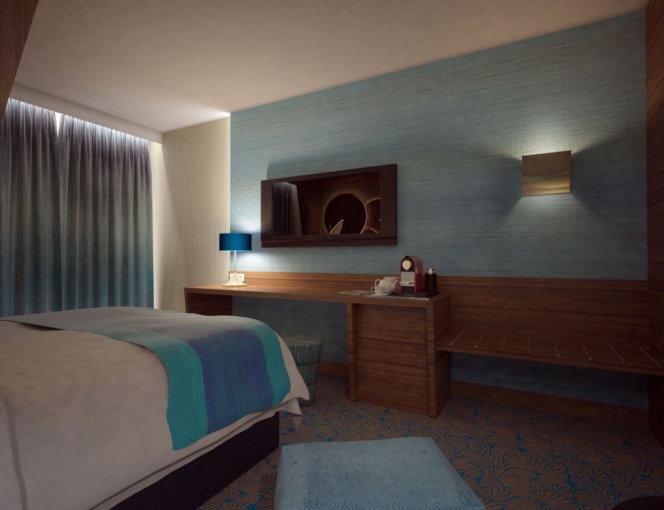 Hotel Európa vendégszoba látványterv. Render: Cone Dávid