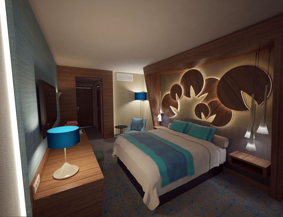 Hotel Európa vendégszoba látványterv. Render: Cone Dávid
