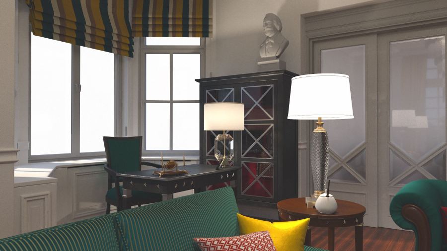 Szalon látványterv. Render: Rideg Marcell