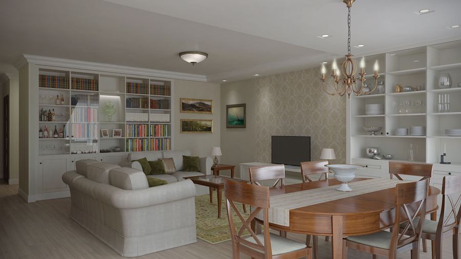 Klasszikus nappali pasztell színvilágban