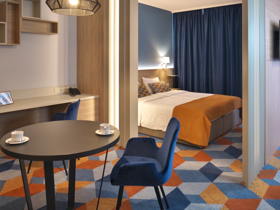 Hotel Európa fit családi apartman szoba látványterv. Render: http://dotdesign.hu/