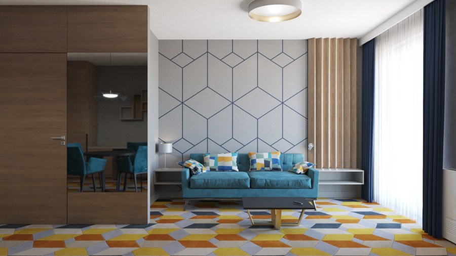 Hotel Európa fit családi apartman szoba látványterv. Render: http://dotdesign.hu/