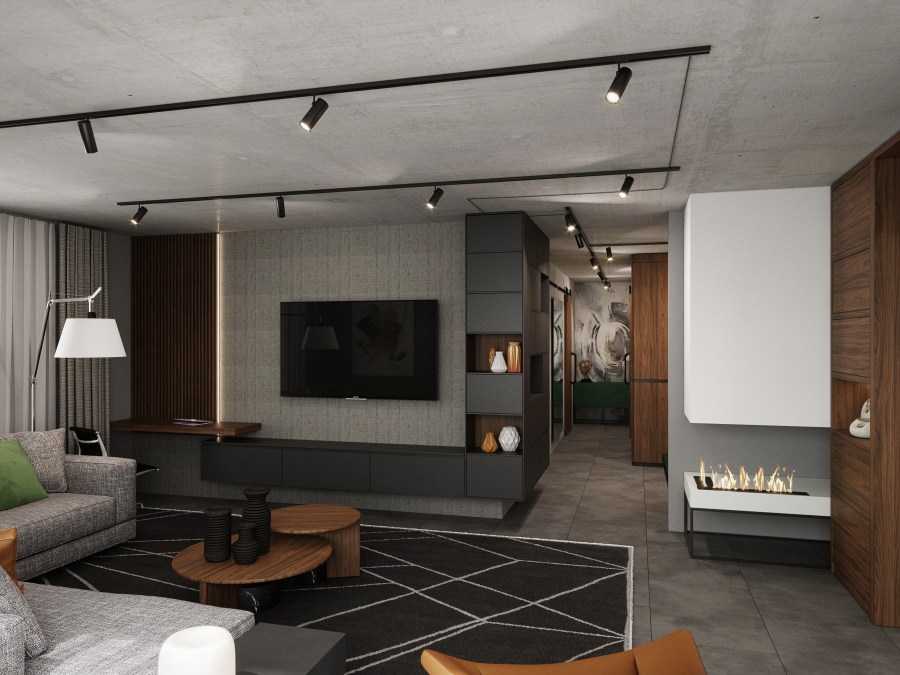 Nappaliból átlátás a hálószobákhoz vezető közlekedőbe